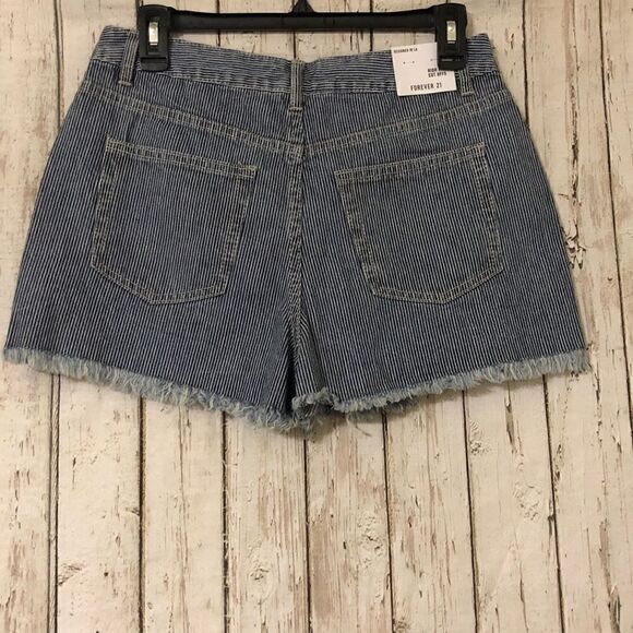 Forever 21 Pinstripe High Rise Cut Offs - Picture 3 of 3